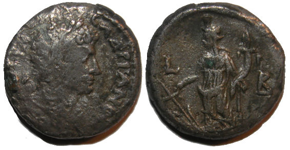 Hadrian AR Tetradrachm : Tyche : Year 2